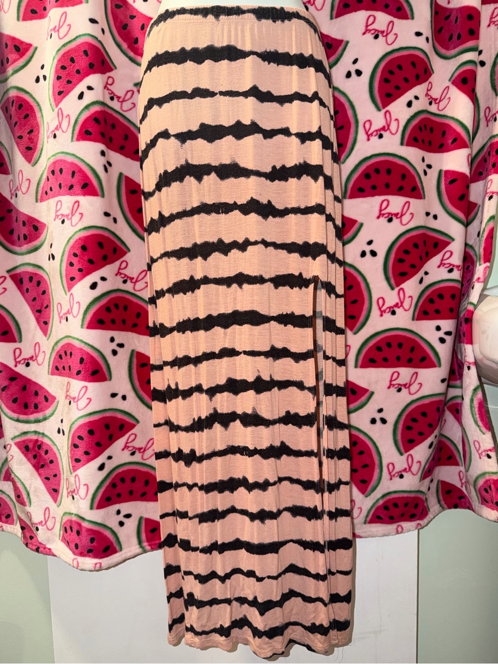🩷 Material Girl Striped Maxi Skirt with Slit